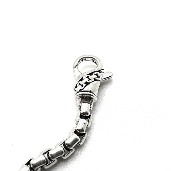 JAI by John Hardy Sterling Silver & 14k Bead Station Box Chain Bracelet 6-3/4"L - Picture 4 of 5